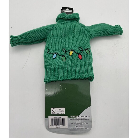 Snoop On The Stoop Dogg Green Novelty Wine Christmas Knit Sweater NEW Fits Doll - Picture 4 of 5